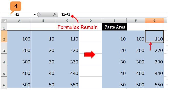 copy and paste formulas in excel