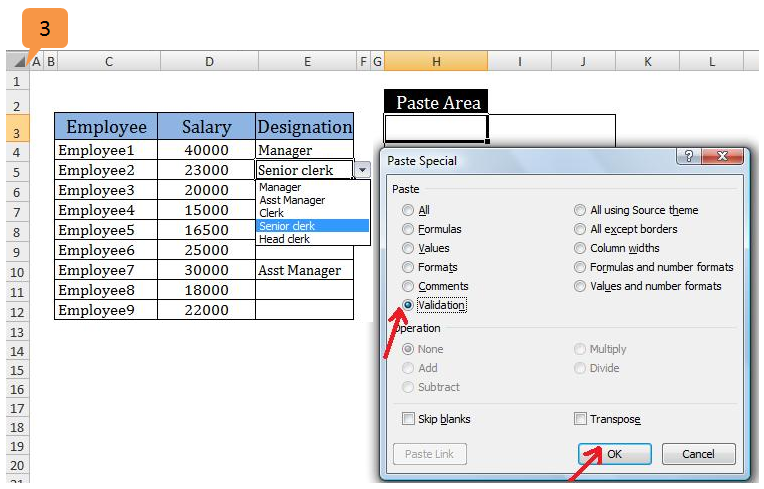 excel paste special