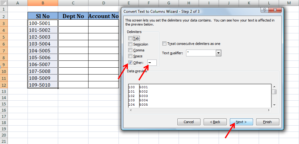 split text excel