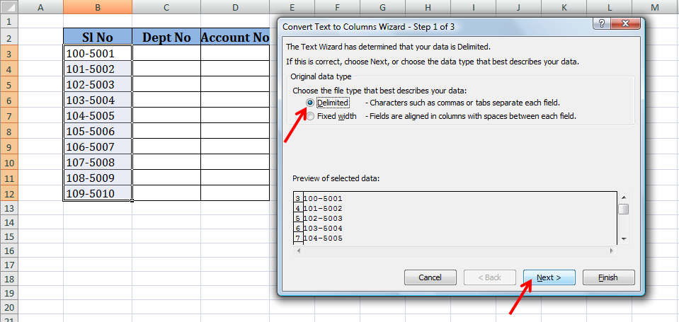 split text in excel