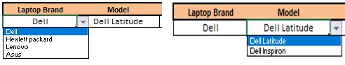 Creating dependent drop-down using data validation and array formulas